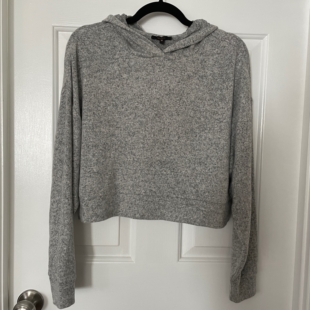 Quince Brushed Lounge Cropped Pullover Hoodie